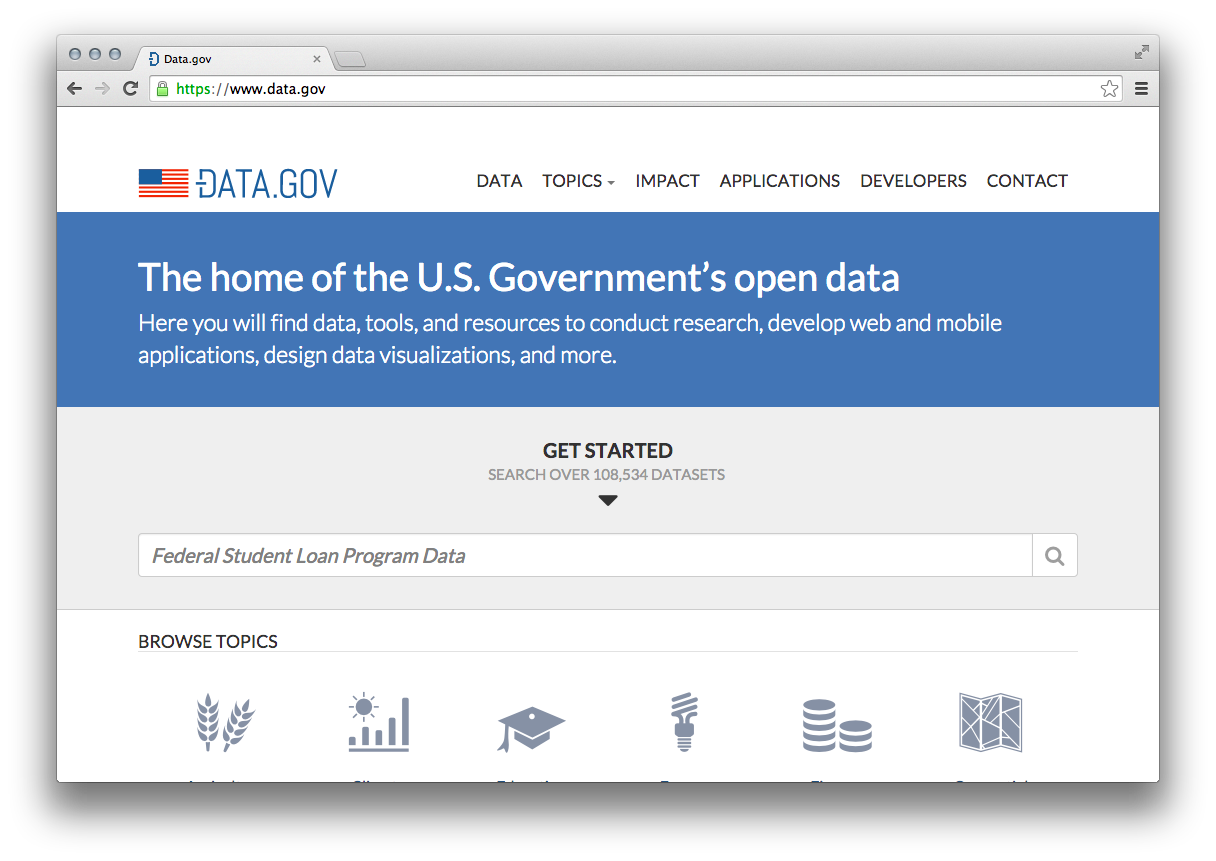 data.gov screenshot