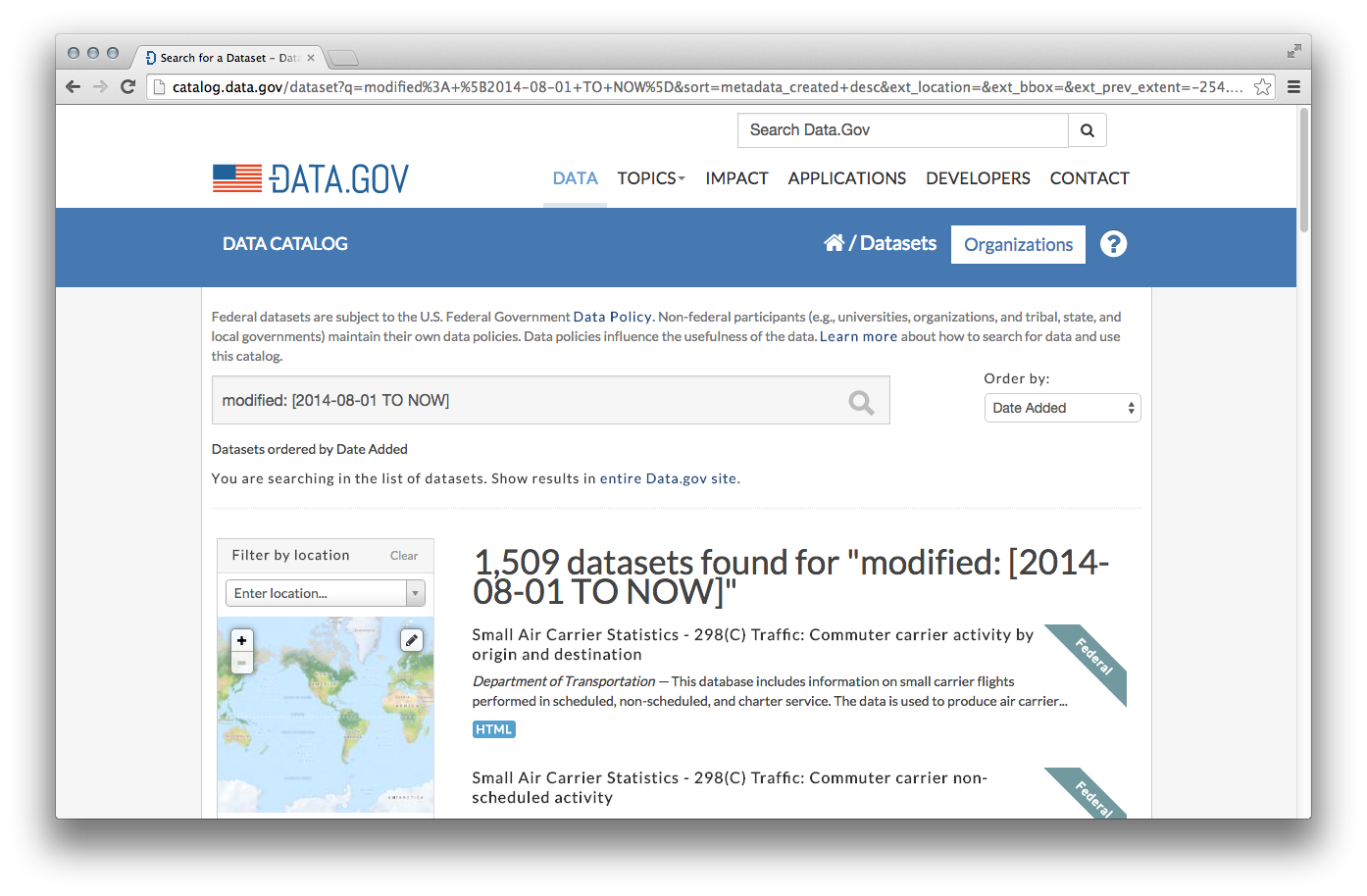 data.gov screenshot