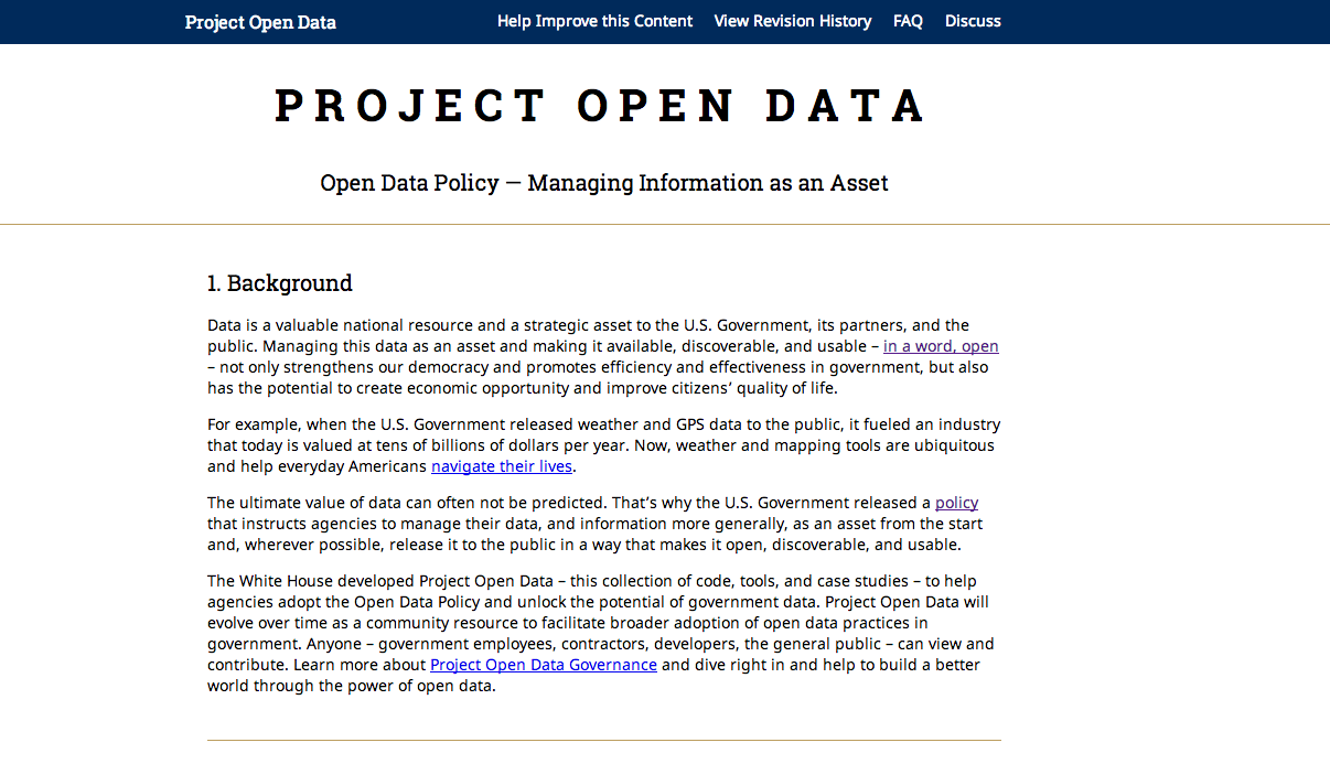 project open data screenshot